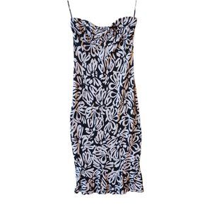 Diane Von Furstenberg Black and White Strapless Dress